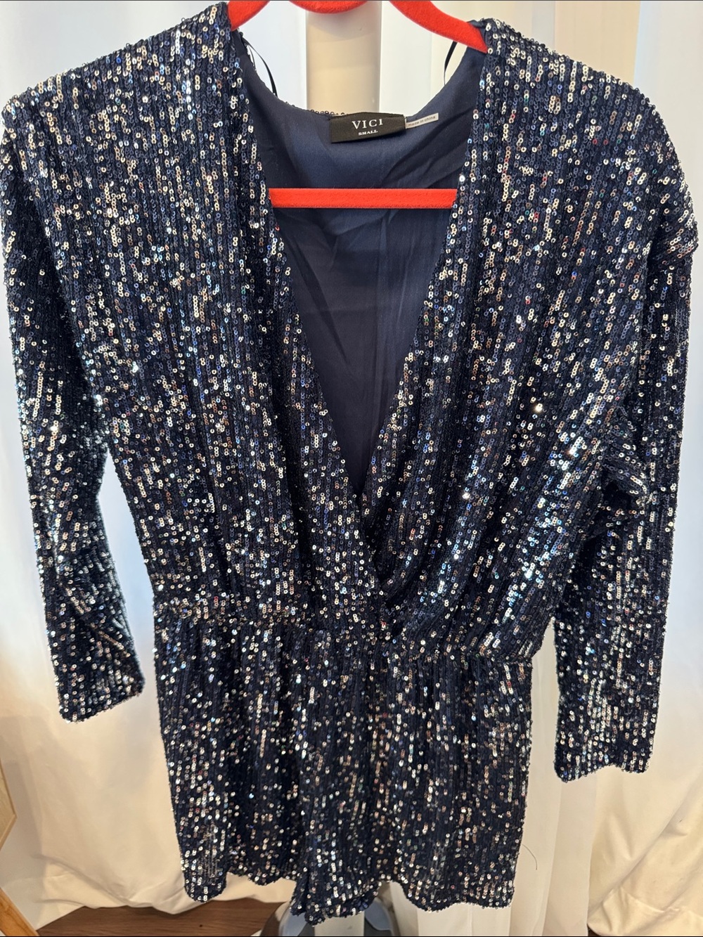 VICI Navy Sequin romper